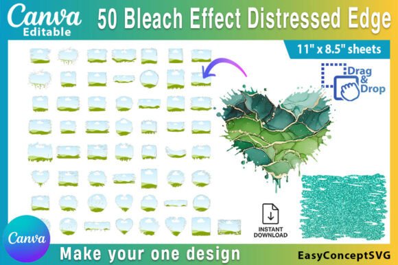 50 Canva Bleach Effect Distressed Edge: Instant Vintage Texture
