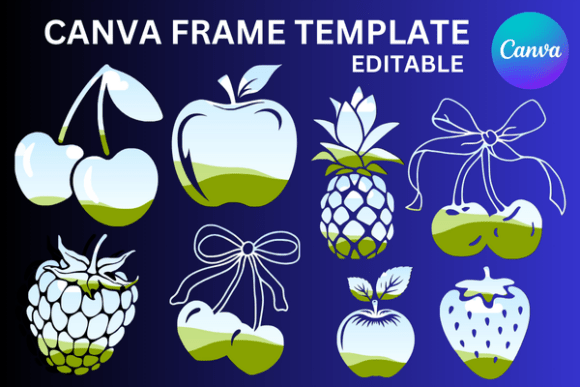 Cherry 8 Fruits Canva Frame Templates: A Fresh Canvas for Your Creativity