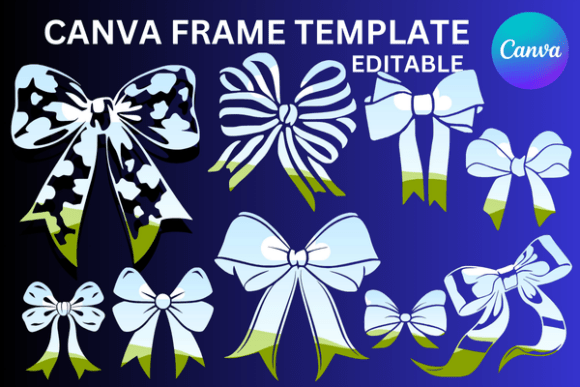 Coquettes 9 Bows Canva Frame Templates: Your Design Shortcut