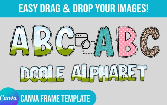 Editable Canva Frame Doodle Alphabet: Creative Design Made Easy