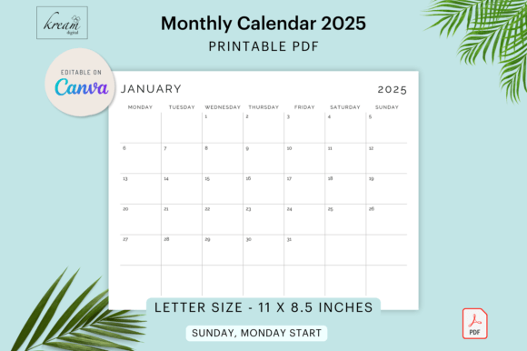 Master Your Schedule with Canva 2025 Monthly Templates