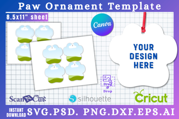 Printable Paw Ornament SVG Templates: Your Creative Canvas