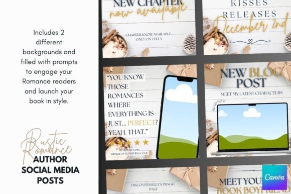 Streamline Your Social Strategy with Canva Romance Author Templates