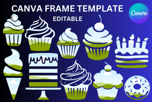 Sweets Cake Canva Frame Templates: Instant Visual Polish