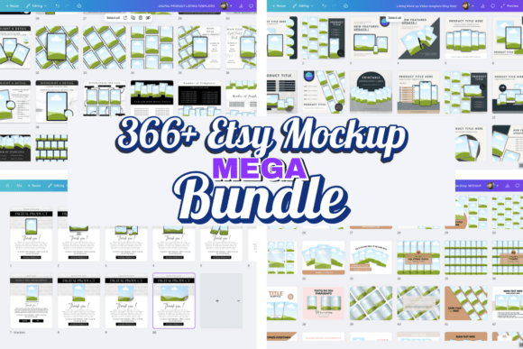 Transform Your Etsy Shop: The 300+ Canva Mockup Template Bundle